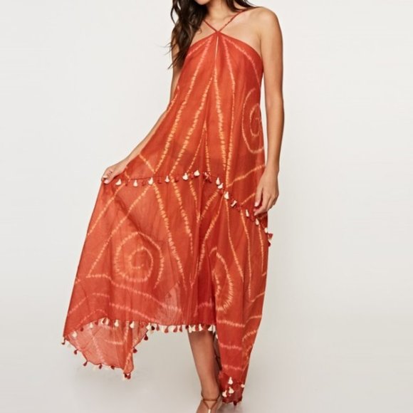 Moroccan Scarf Print Tie Handkerchief Maxi - The Perfect Summer Cover-Up - Picture 8 of 10